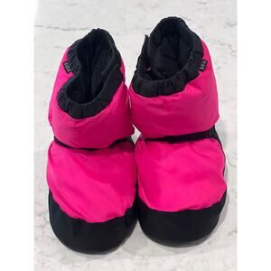 Bloch Childrens Warm Up Booties Comfort Cushioned Size M US 12 - 13.5 Pink Black
